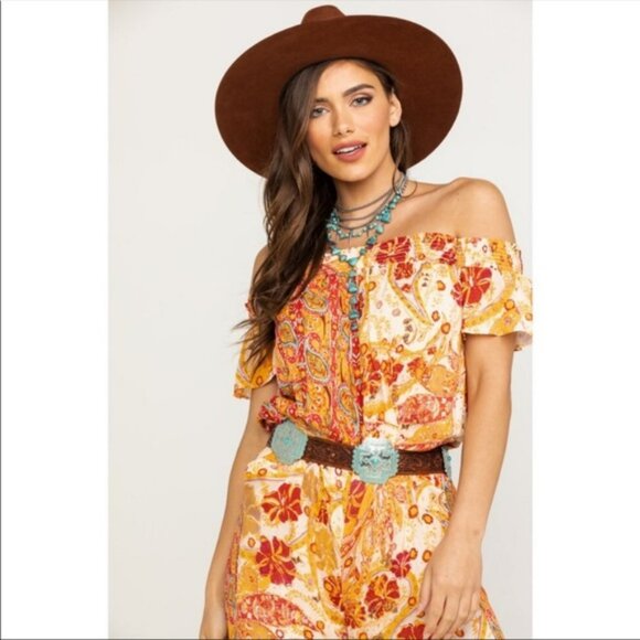 Free People Carmen Off The Shoulder Jumpsuit.  SZ S - Picture 4 of 8